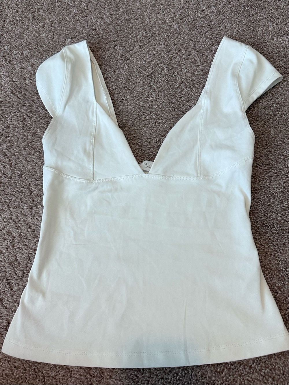 Altar'd State White V-Neck Cap-Sleeve Camisole